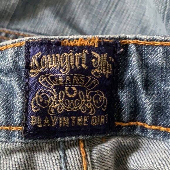 Classic Blue Straight Leg Jeans with Natural Whiskering - Picture 9 of 10